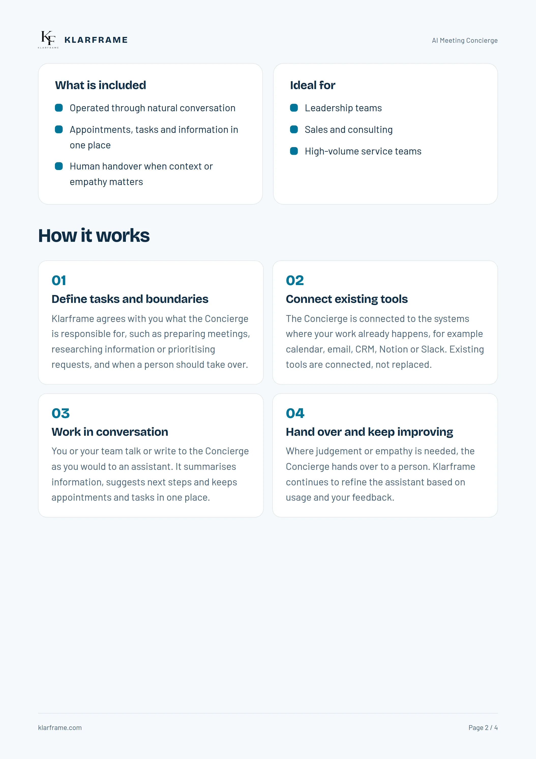 AI Meeting Concierge — Page 2