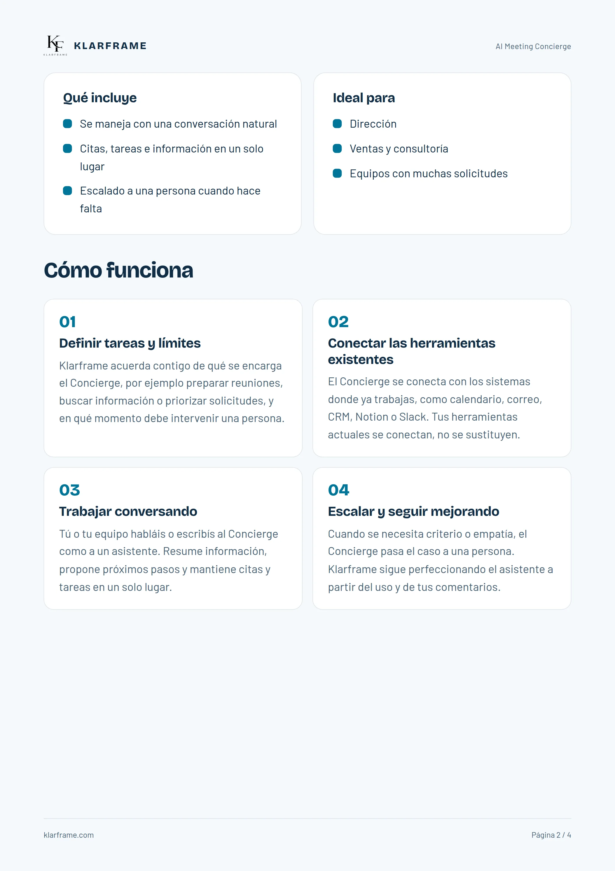 AI Meeting Concierge — Página 2