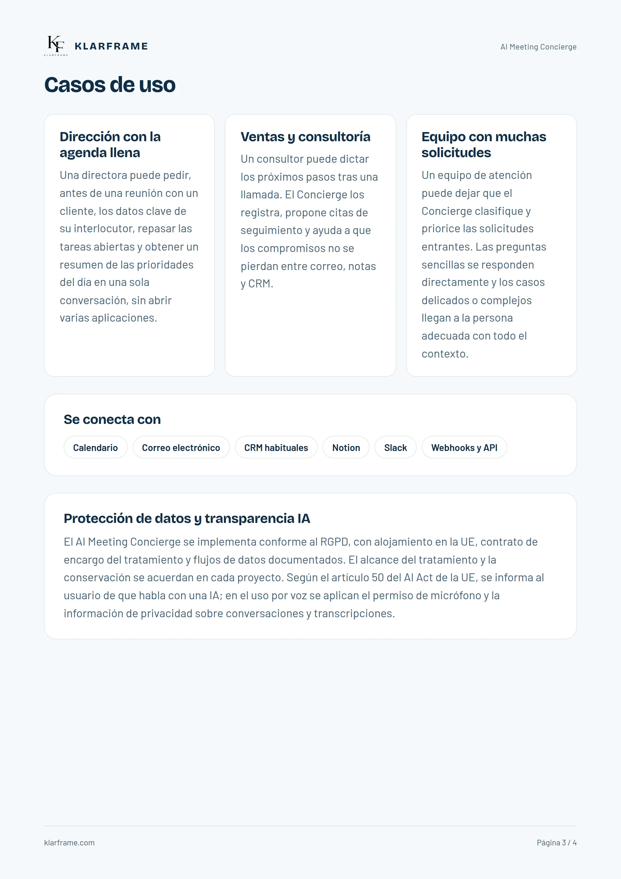 AI Meeting Concierge — Página 3