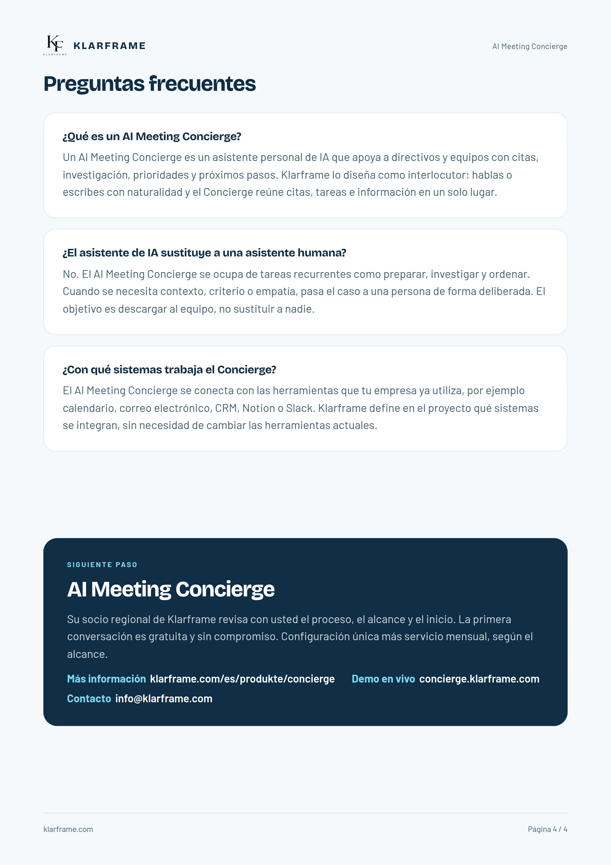 AI Meeting Concierge — Página 4