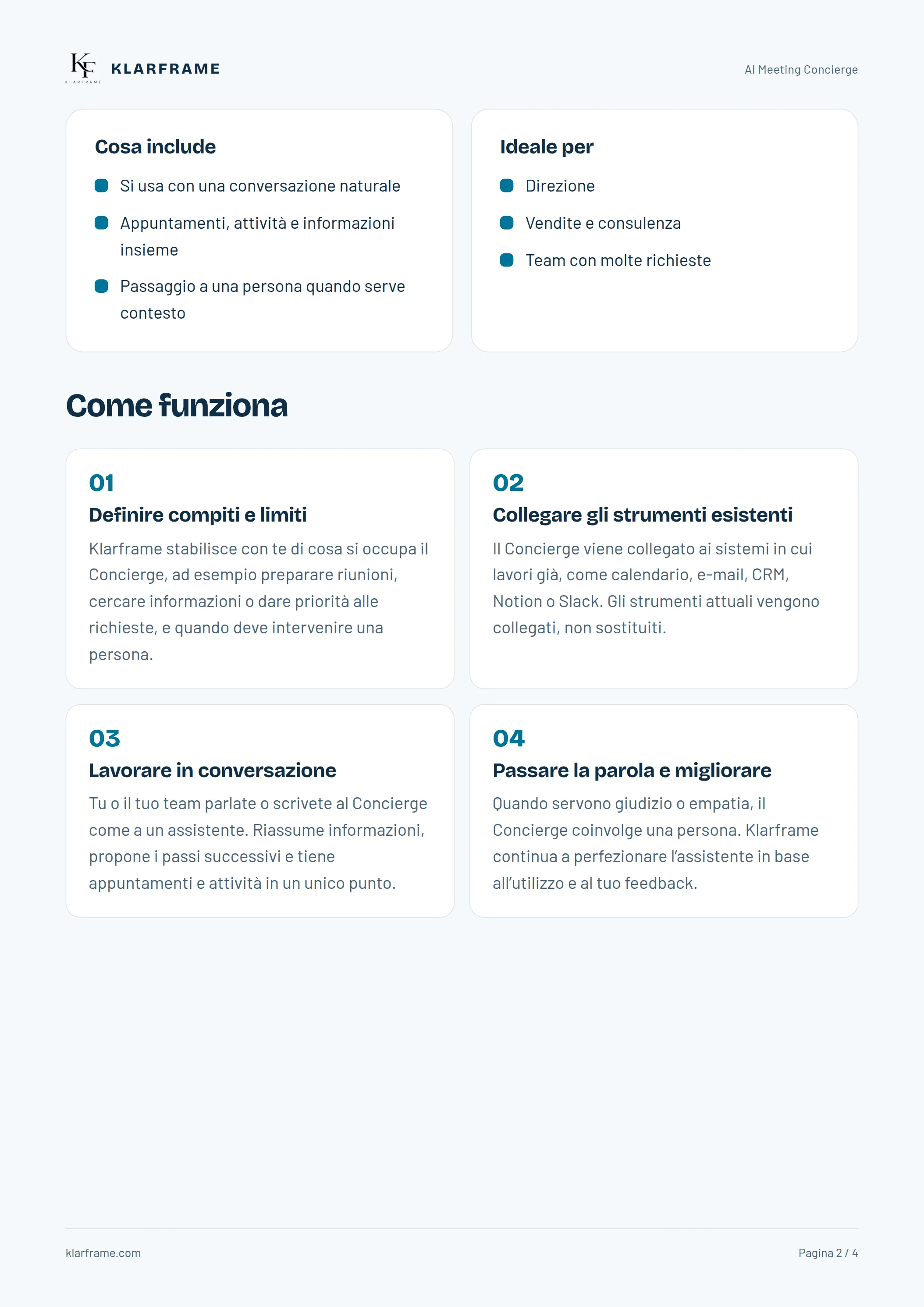 AI Meeting Concierge — Pagina 2