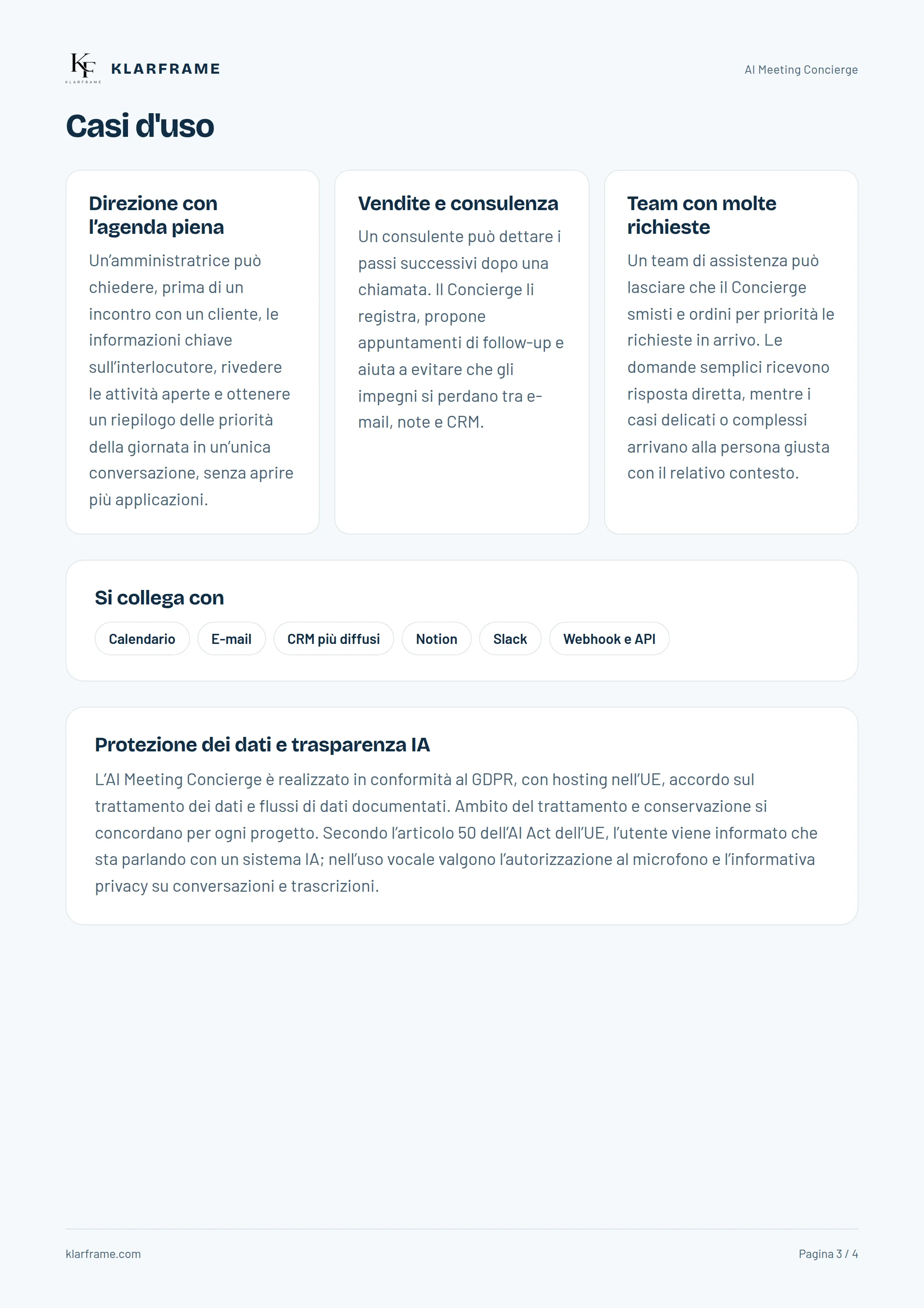 AI Meeting Concierge — Pagina 3