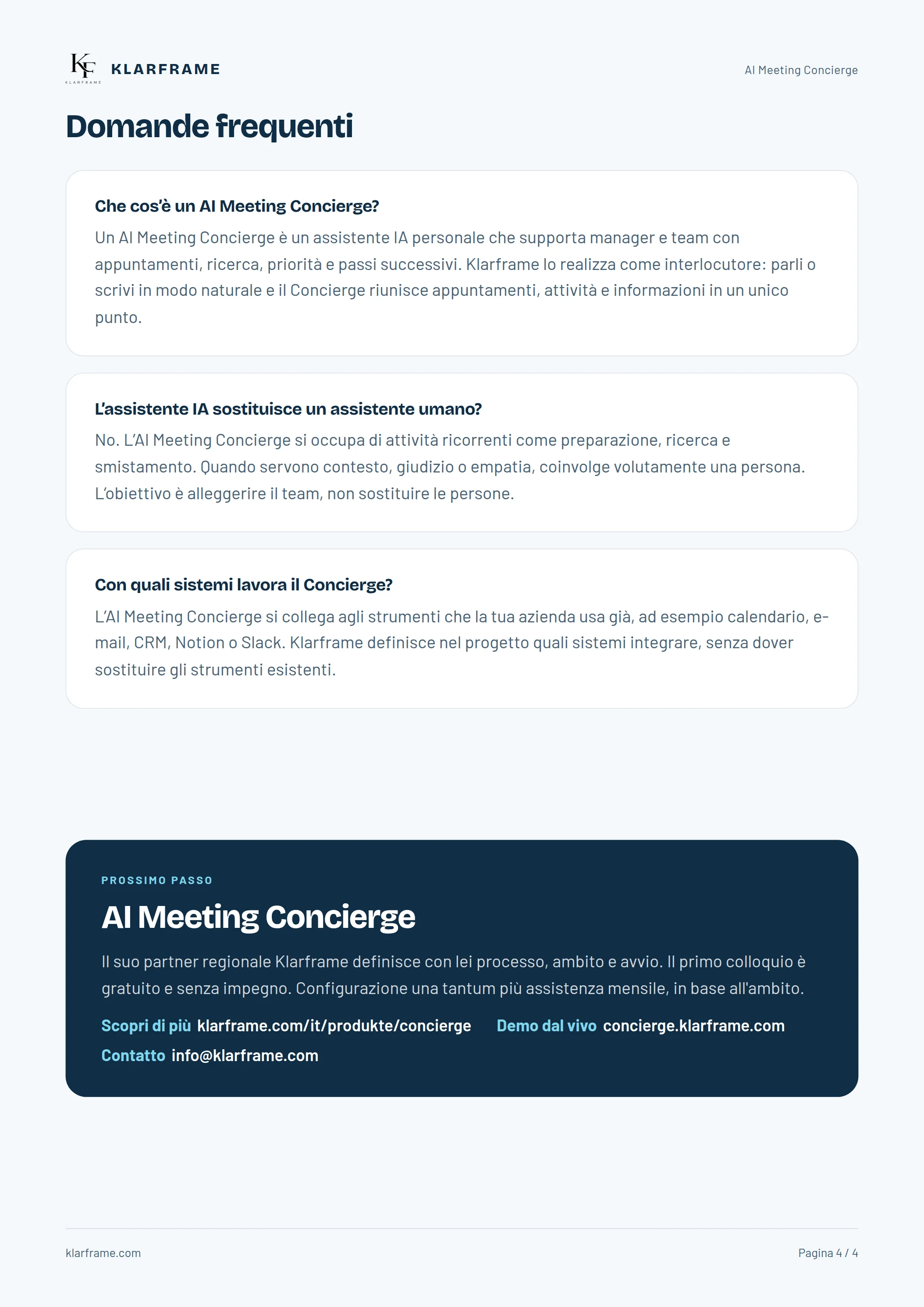 AI Meeting Concierge — Pagina 4