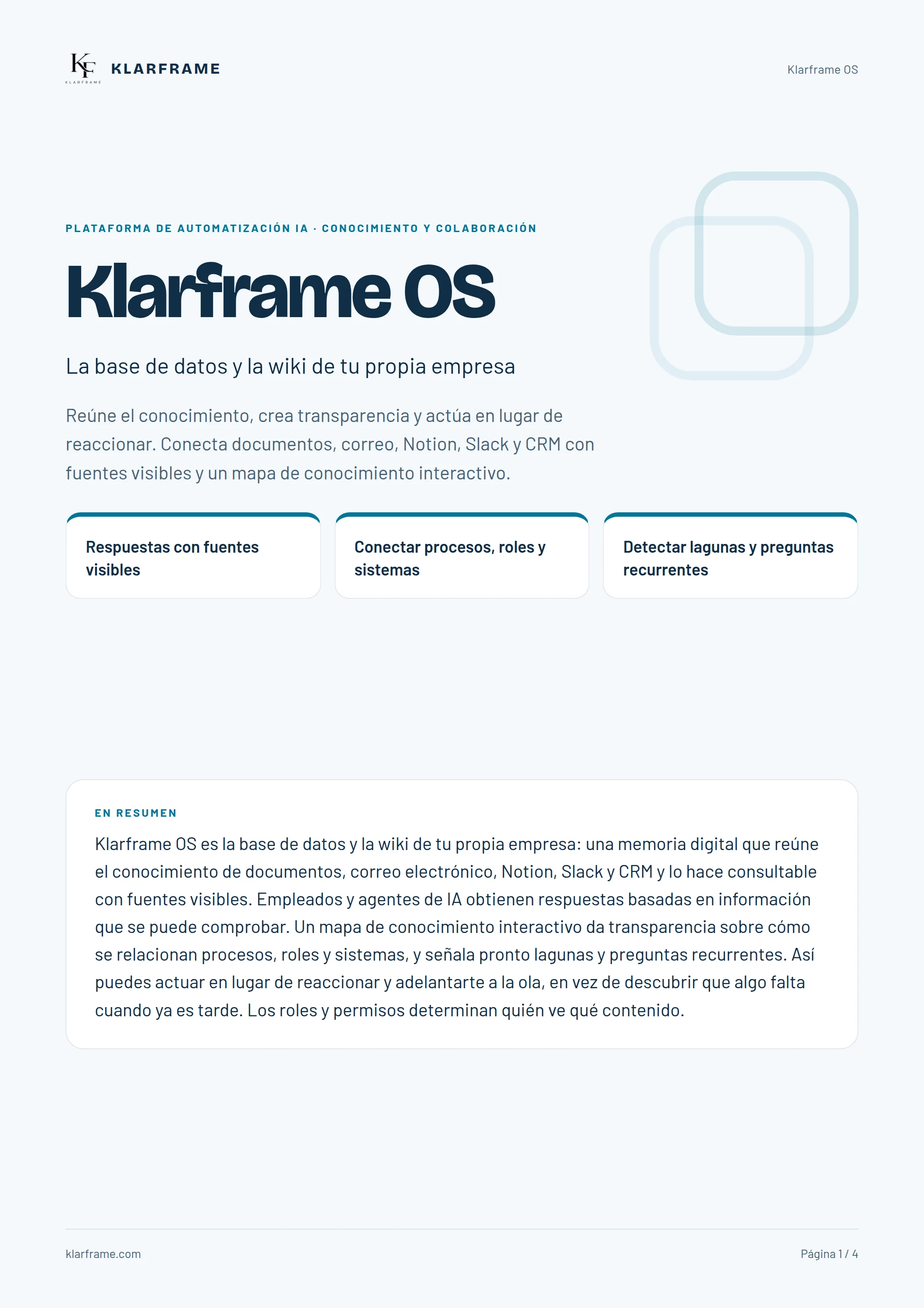 Klarframe OS — Página 1