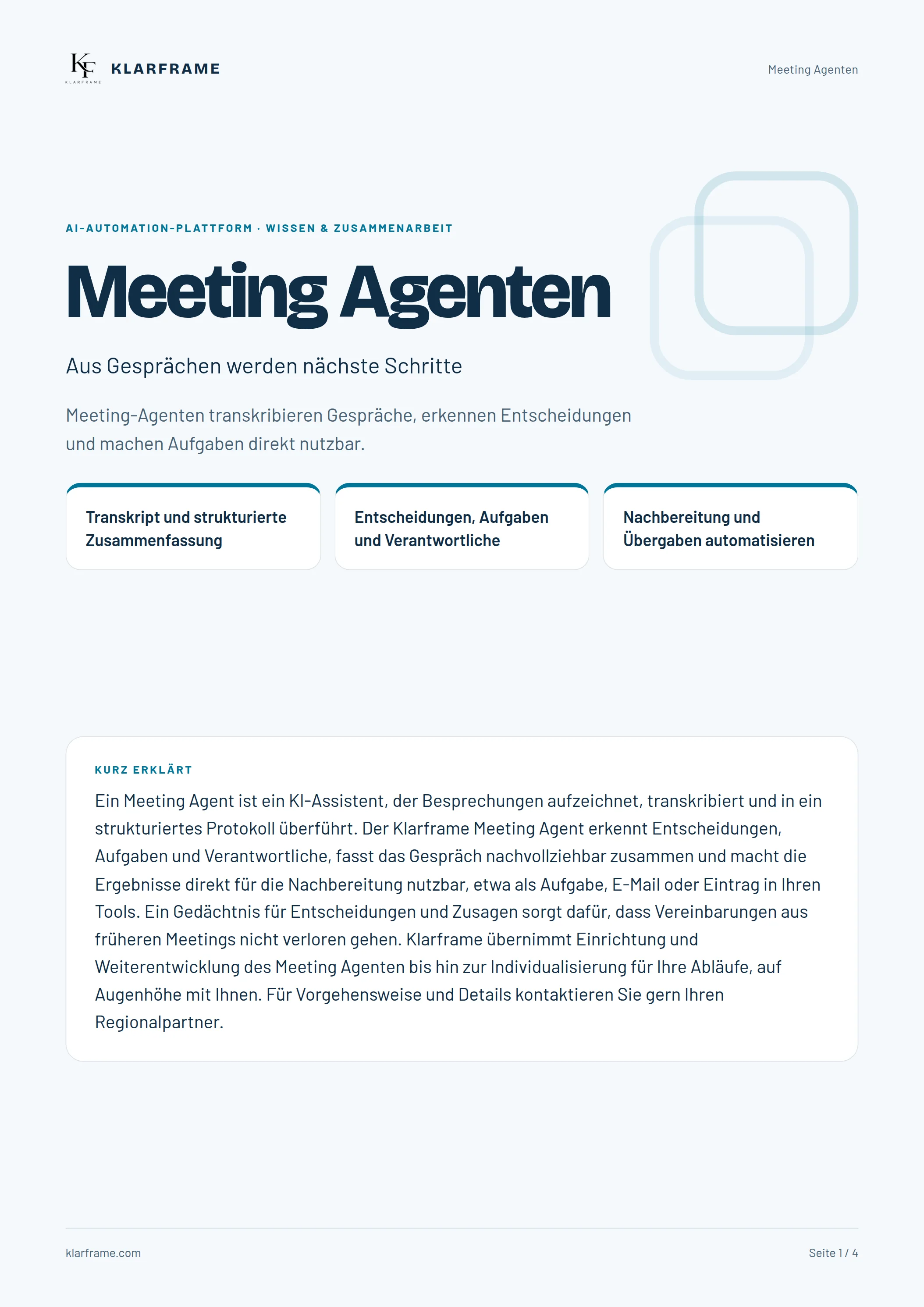Meeting Agenten — Seite 1