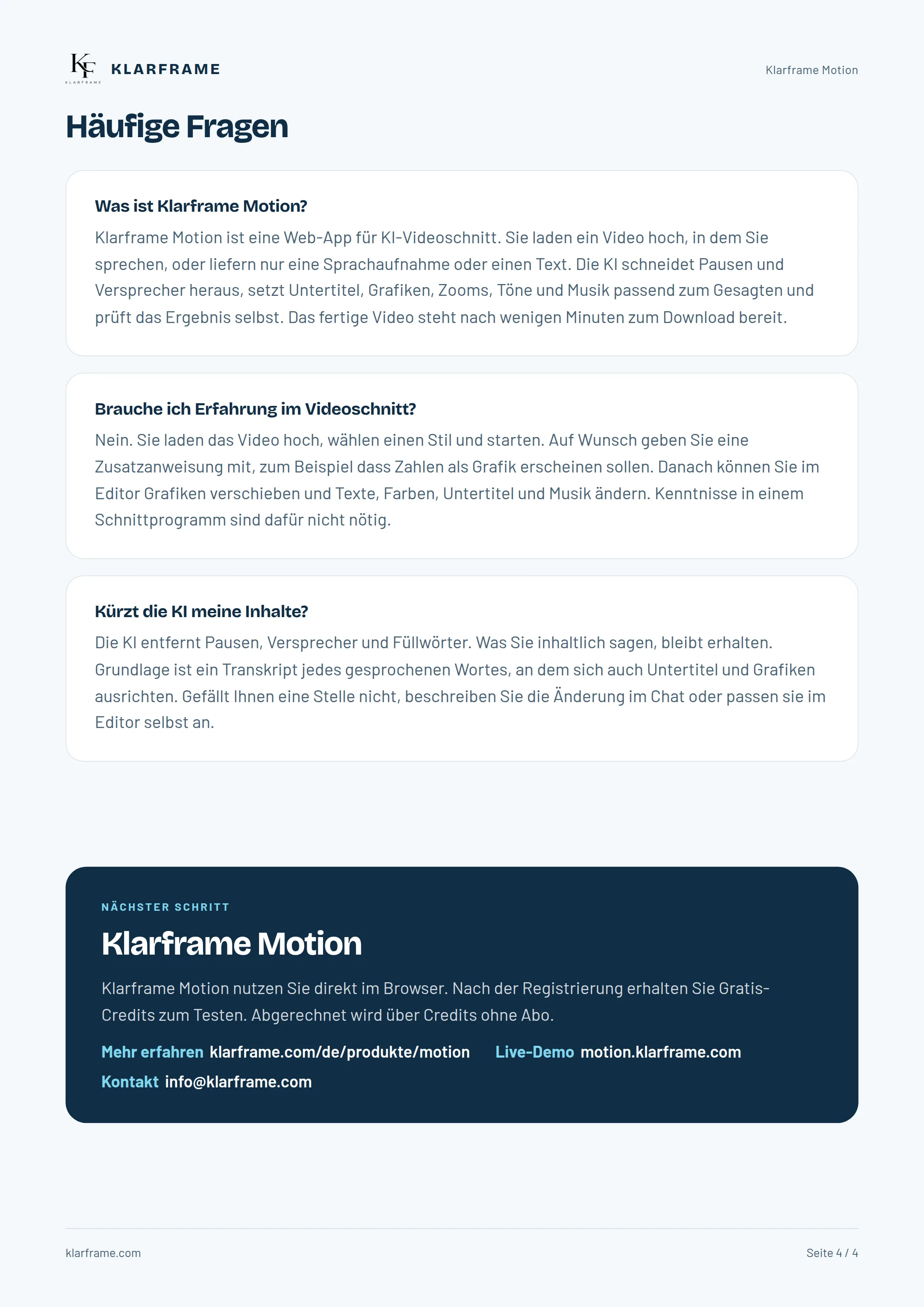 Klarframe Motion — Seite 4