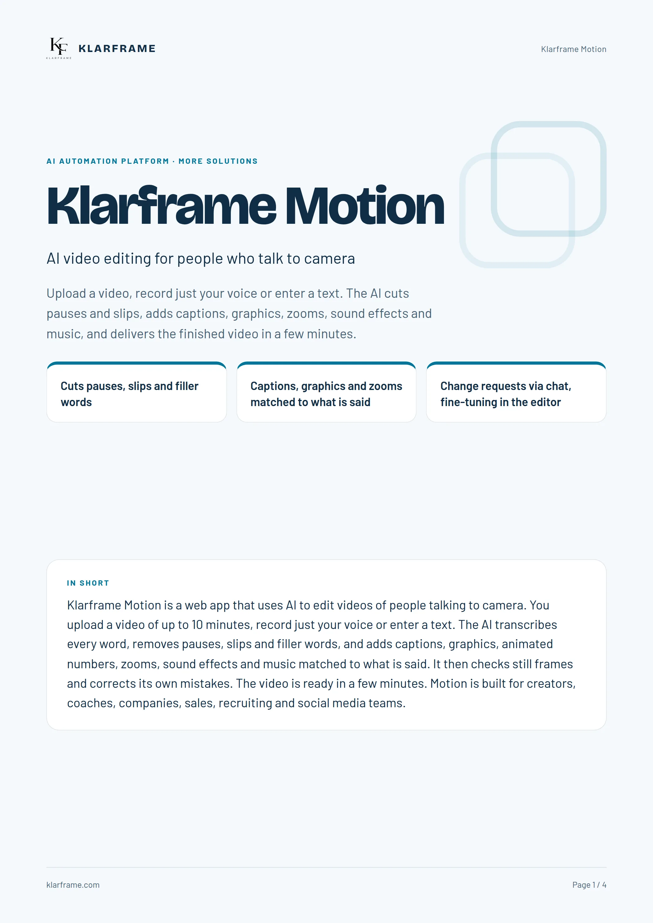 Klarframe Motion — Page 1