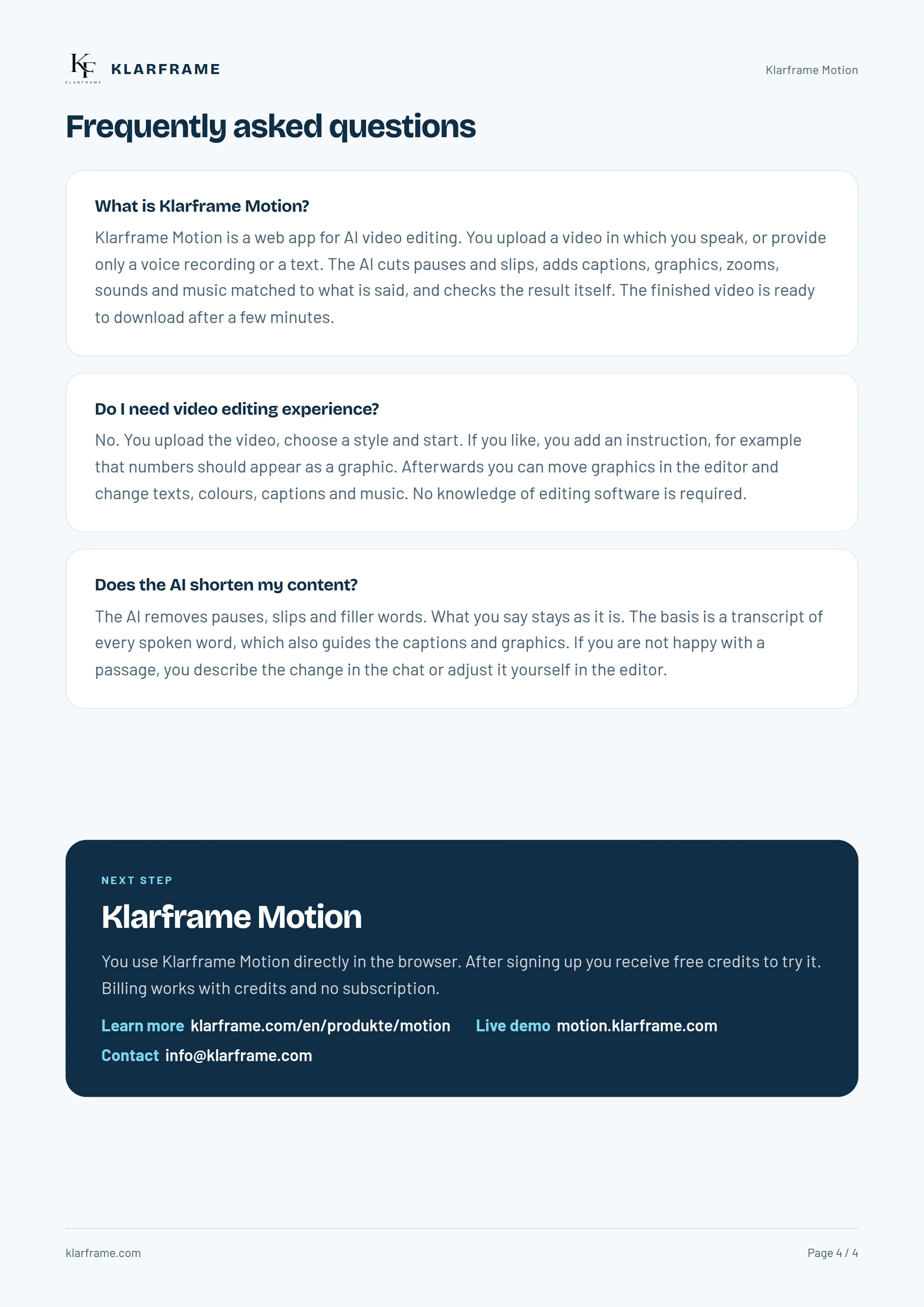 Klarframe Motion — Page 4